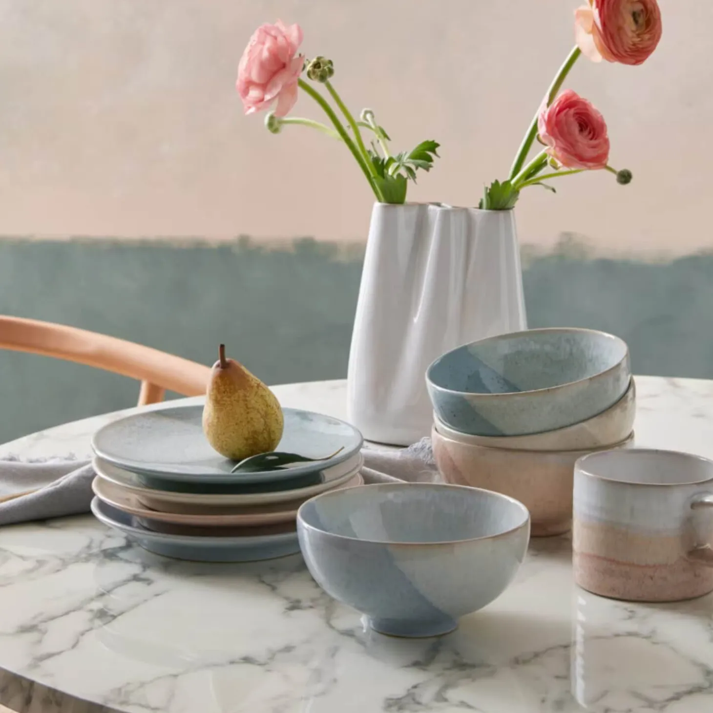 Denby Stoneware Kiln Accents 13cm Rice Bowl - Light Blue