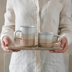 Denby Stoneware Kiln 370ml Ridged Mug - Coral