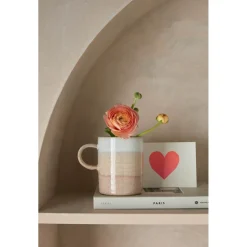 Denby Stoneware Kiln 370ml Ridged Mug - Coral