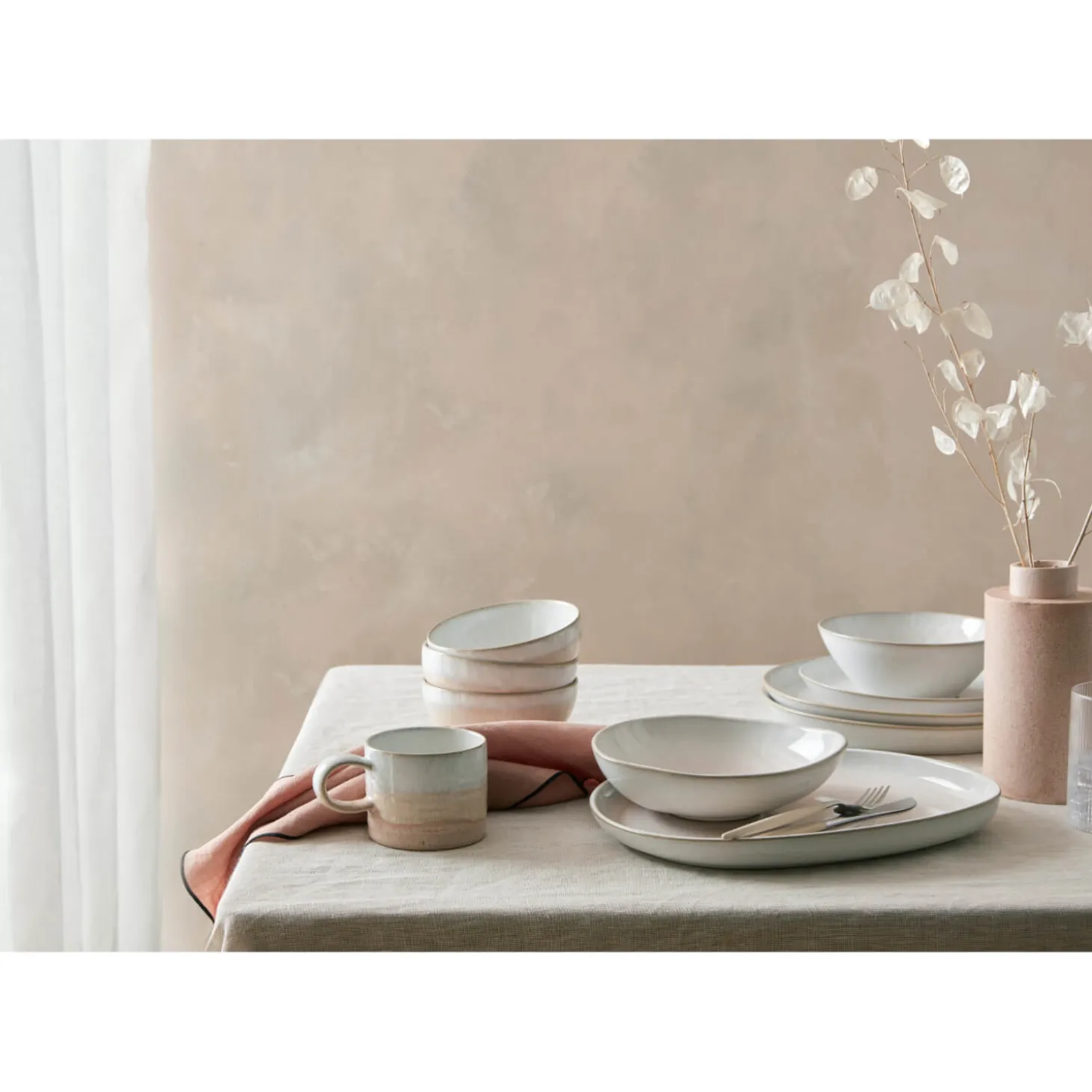 Denby Stoneware Kiln 295ml Small Ridged Mug - Coral