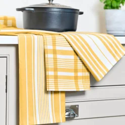 Dexam Love Colour Set of 3 Extra Large Tea Towels - Ochre