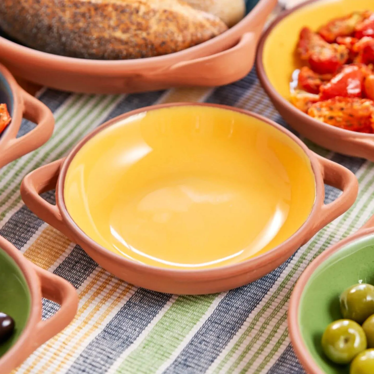 Dexam Sintra Large Glazed Terracotta Tapas Dish - Ochre