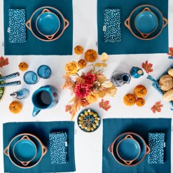 Dexam Sintra Recycled Cotton Spotted Bread Basket - Ink Blue