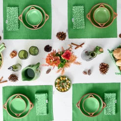 Dexam Sintra Recycled Cotton Spotted Bread Basket - Green