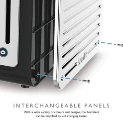 Dualit Architect 46505 4 Slot Toaster - Black & Brushed Stainless Steel