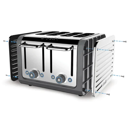 Dualit Architect 1.5 Litre Jug Kettle & 4 Slot Toaster Set - Grey & Stainless Steel