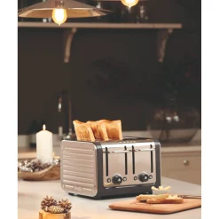 Dualit Architect 1.5 Litre Jug Kettle & 4 Slot Toaster Set - Grey & Stainless Steel