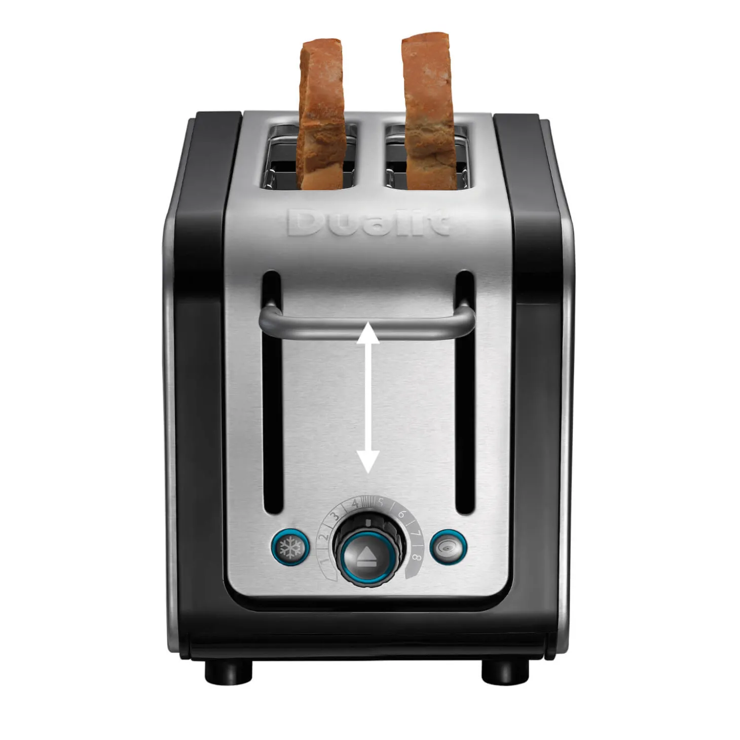 Dualit Architect 1.5 Litre Jug Kettle & 2 Slot Toaster Set - Black & Brushed Stainless Steel
