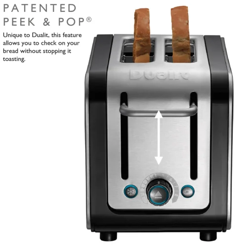 Dualit Architect 1.5 Litre Jug Kettle & 2 Slot Toaster Set - Black & Brushed Stainless Steel