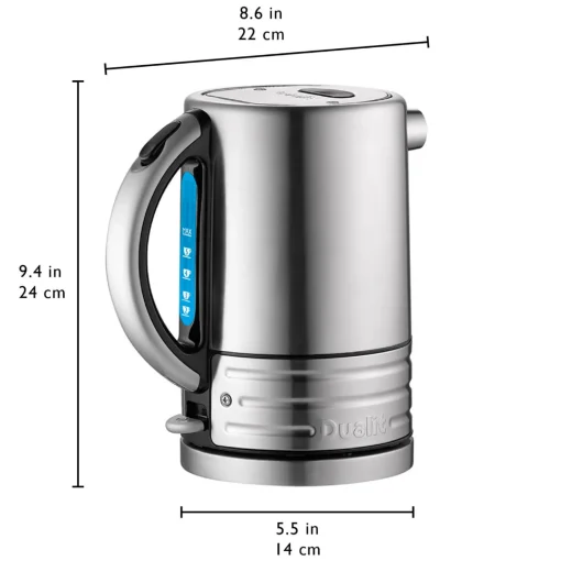 Dualit Architect 1.5 Litre Jug Kettle & 2 Slot Toaster Set - Black & Brushed Stainless Steel