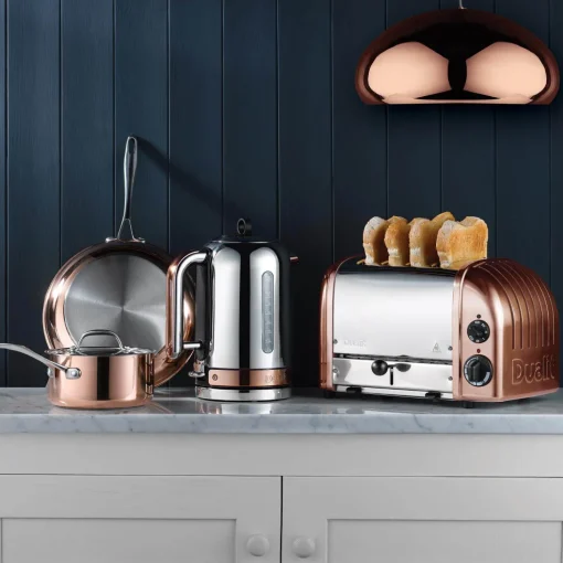 Dualit Classic 1.7 Litre Jug Kettle & 4-Slice Toaster Set - Copper & Chrome