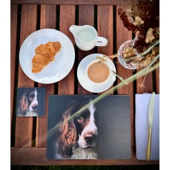 iStyle Rural Roots Rectangular Glass Worktop Saver - Springer Spaniel