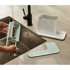 Joseph Joseph Caddy Sink Tidy - Light Stone & Sage Green