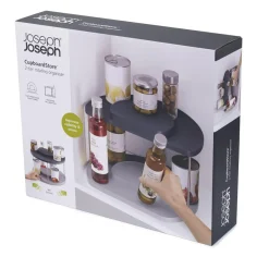 Joseph Joseph Cupboard Store 2 Tier Rotating Organiser - Grey