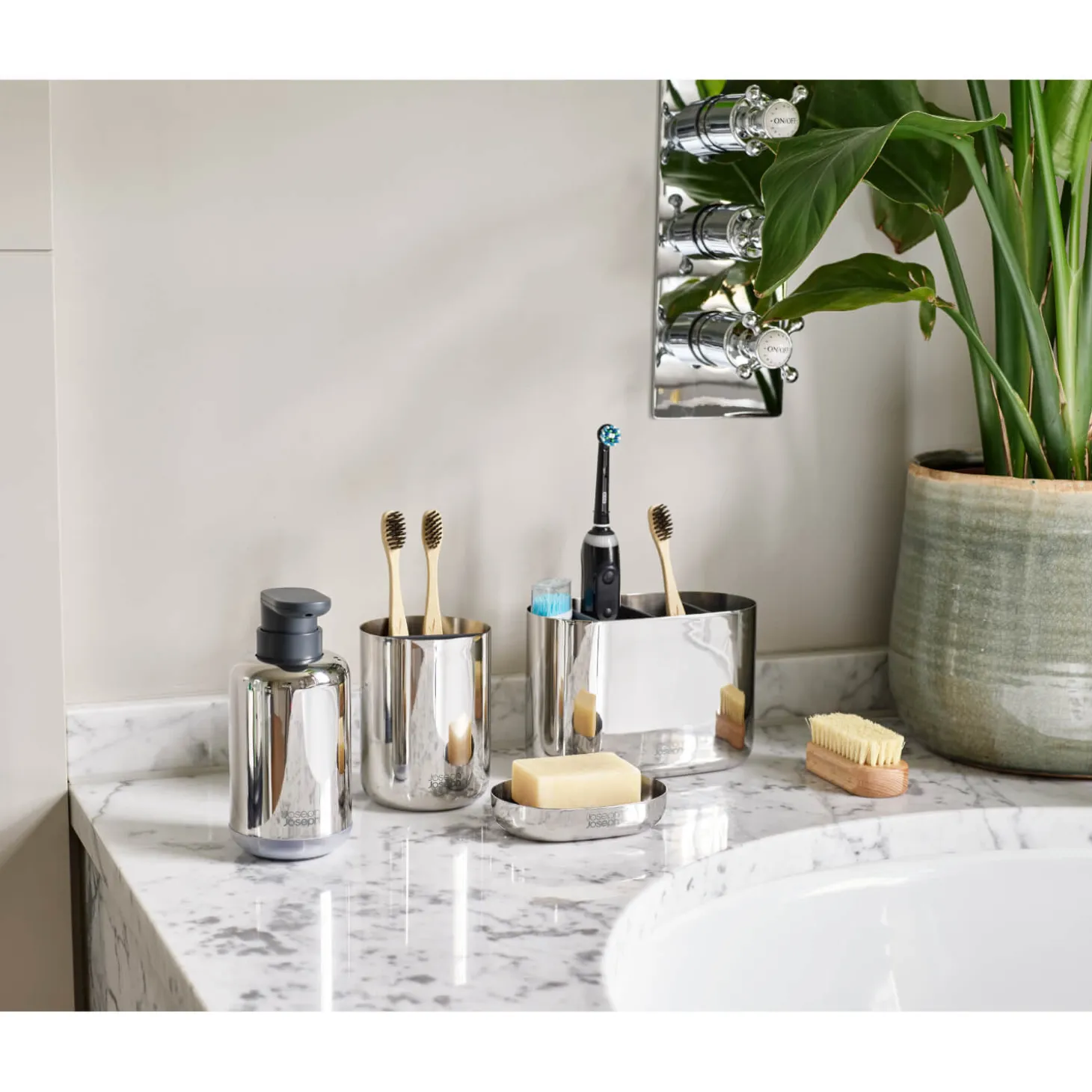Joseph Joseph EasyStore Luxe Stainless Steel Soap Pump