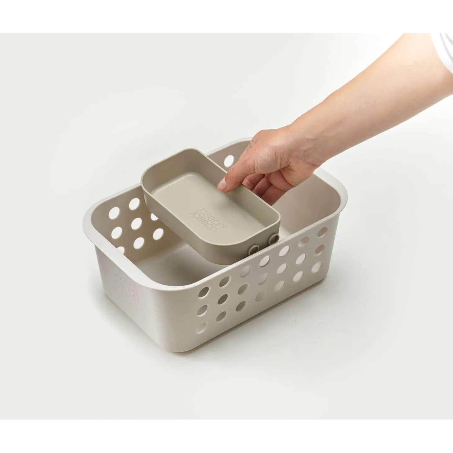 Joseph Joseph EasyStore Small Bathroom Storage Basket - Ecru