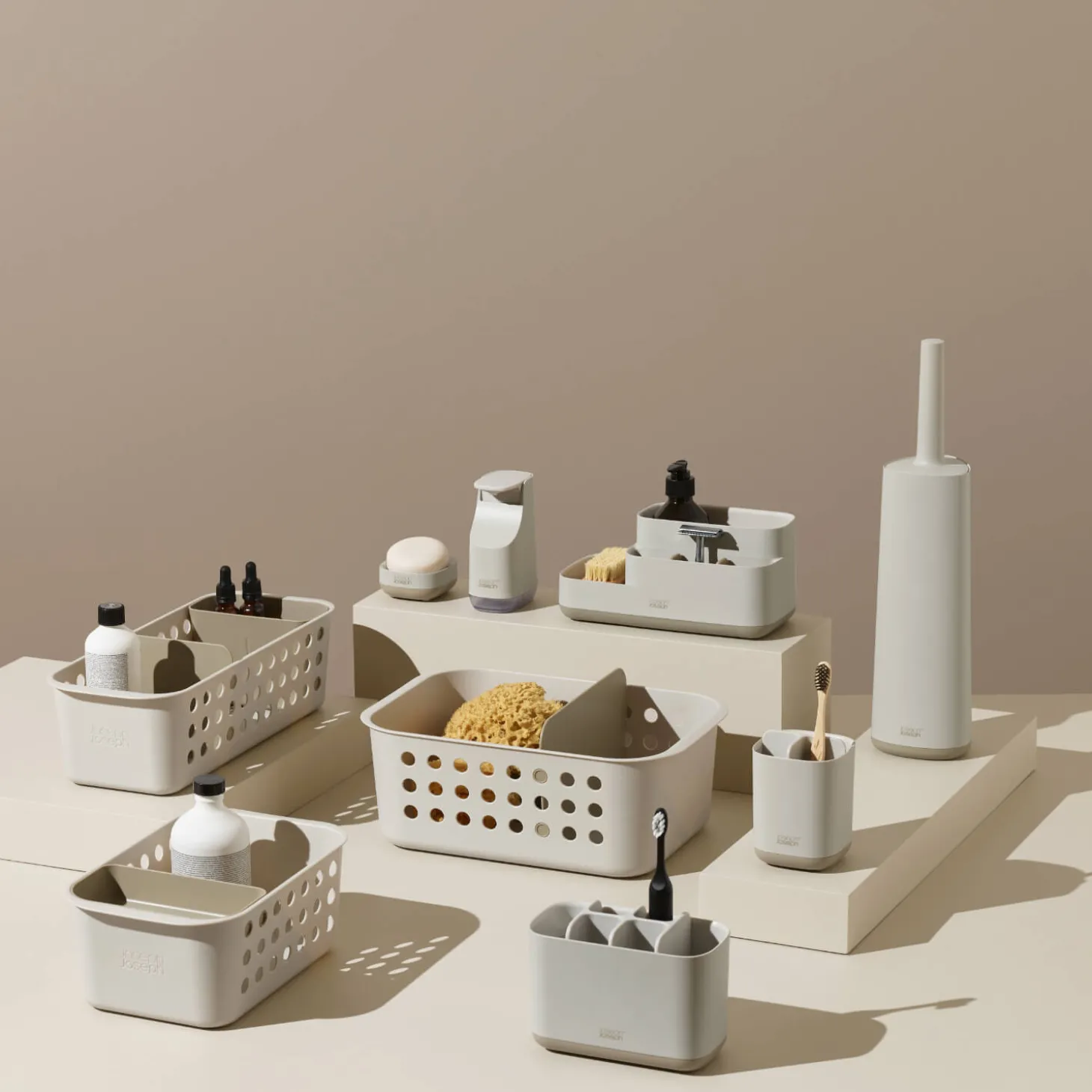 Joseph Joseph EasyStore Small Bathroom Storage Basket - Ecru