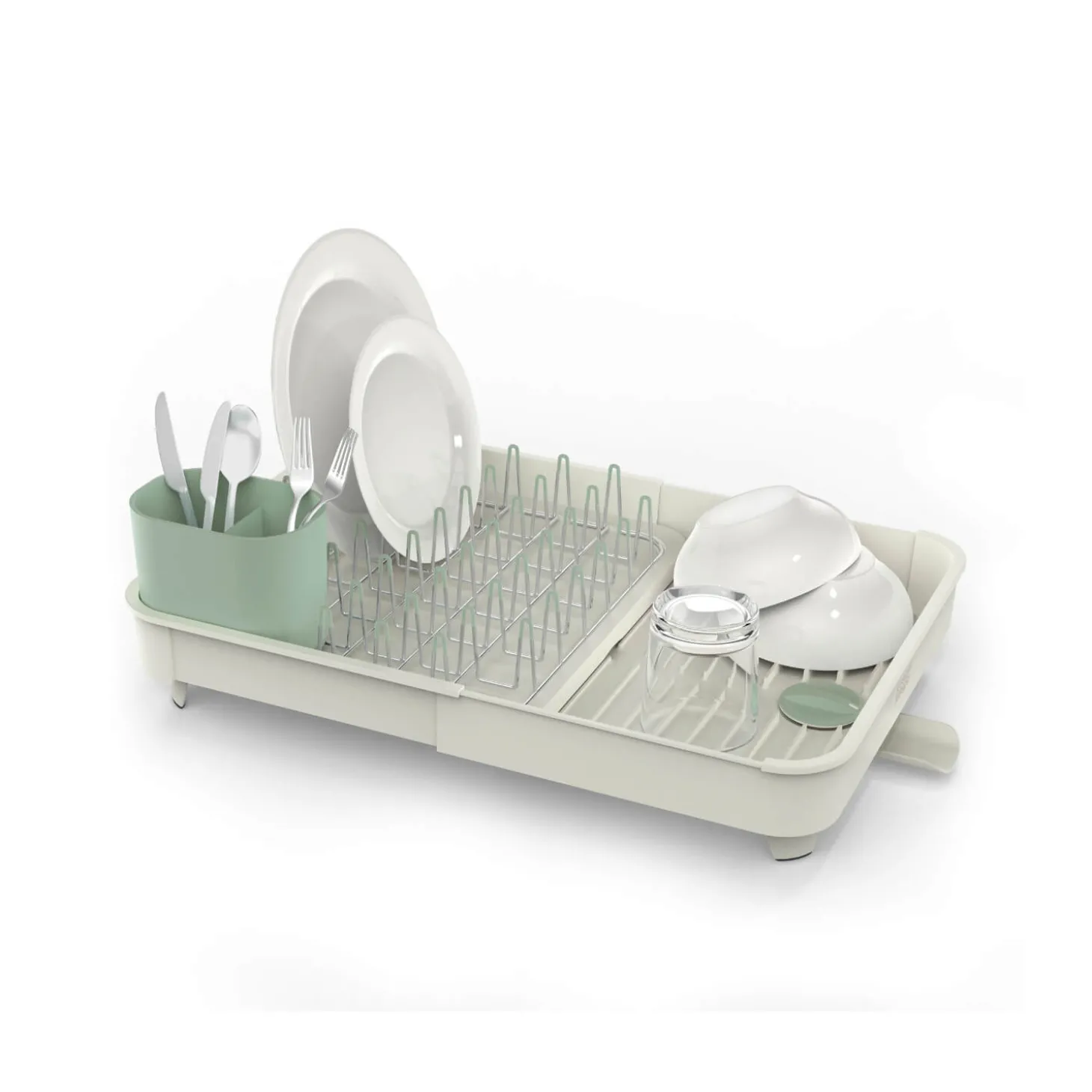 Joseph Joseph Extend Expandable Dish Rack - Light Stone & Sage Green