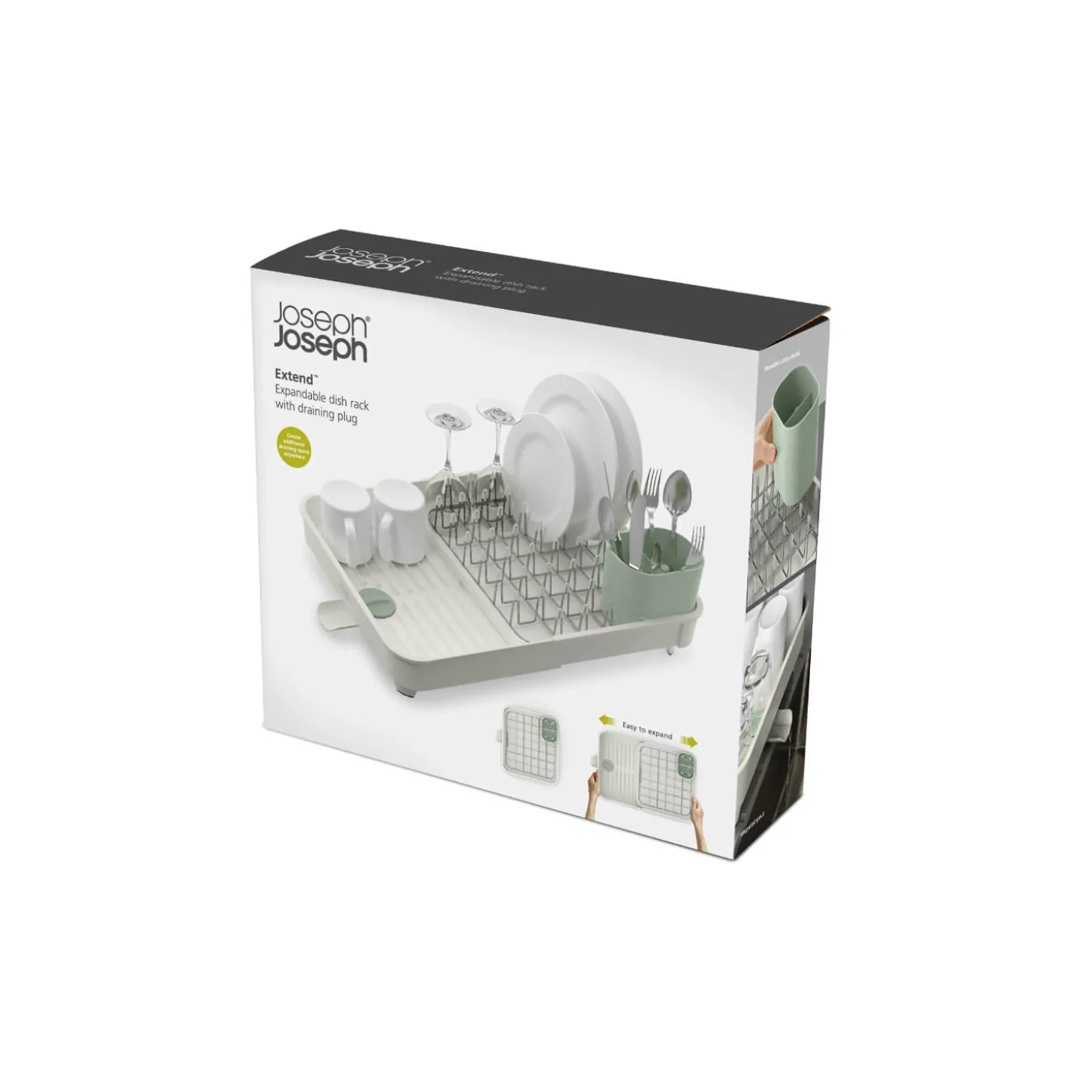 Joseph Joseph Extend Expandable Dish Rack - Light Stone & Sage Green