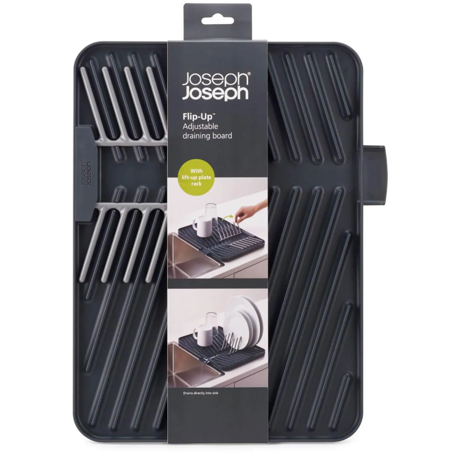 Joseph Joseph Flip Up Adjustable Draining Board - Grey