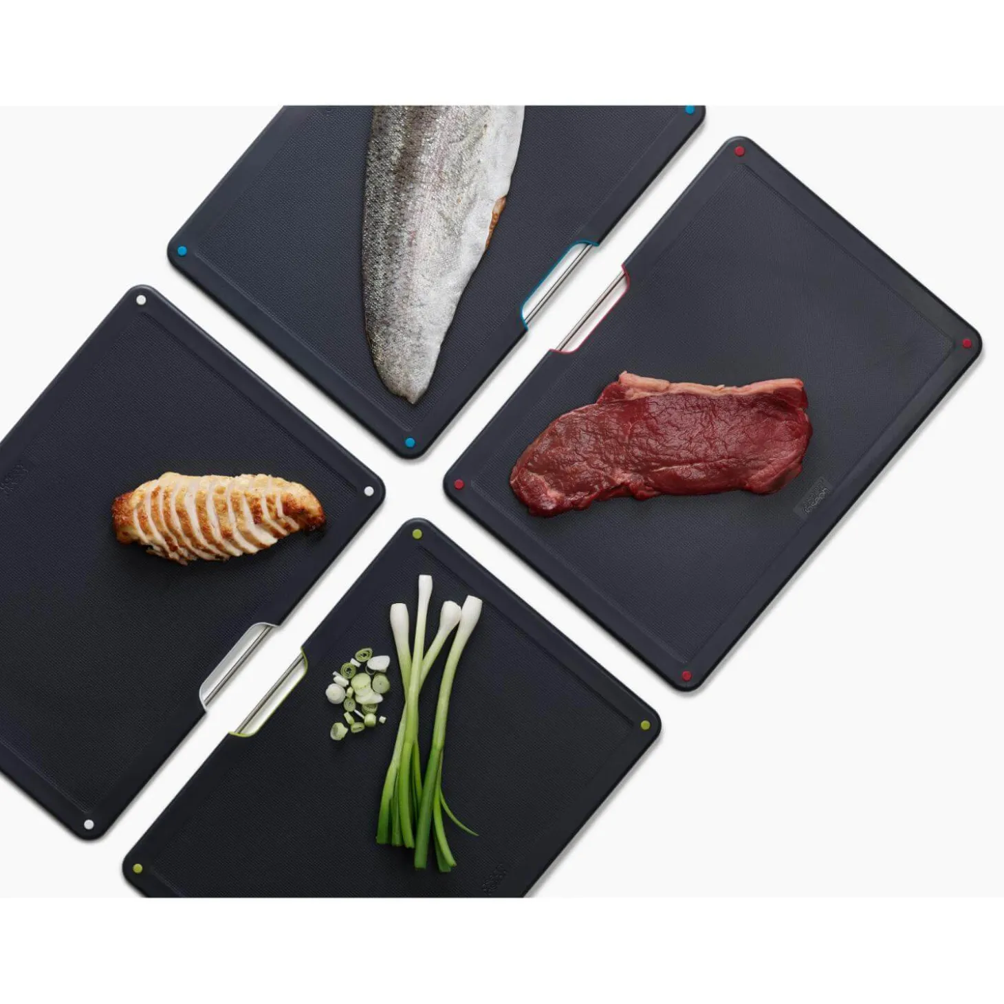 Joseph Joseph Folio Steel 4-Piece Chopping Board Set - Carbon Black