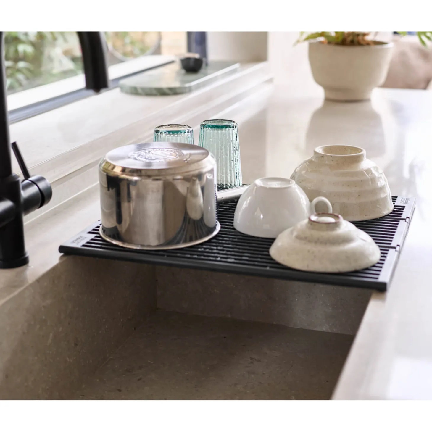 Joseph Joseph Platform Folding Over Sink Drainer - Grey