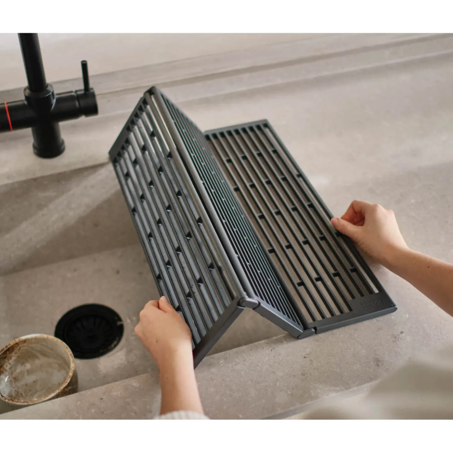 Joseph Joseph Platform Folding Over Sink Drainer - Grey