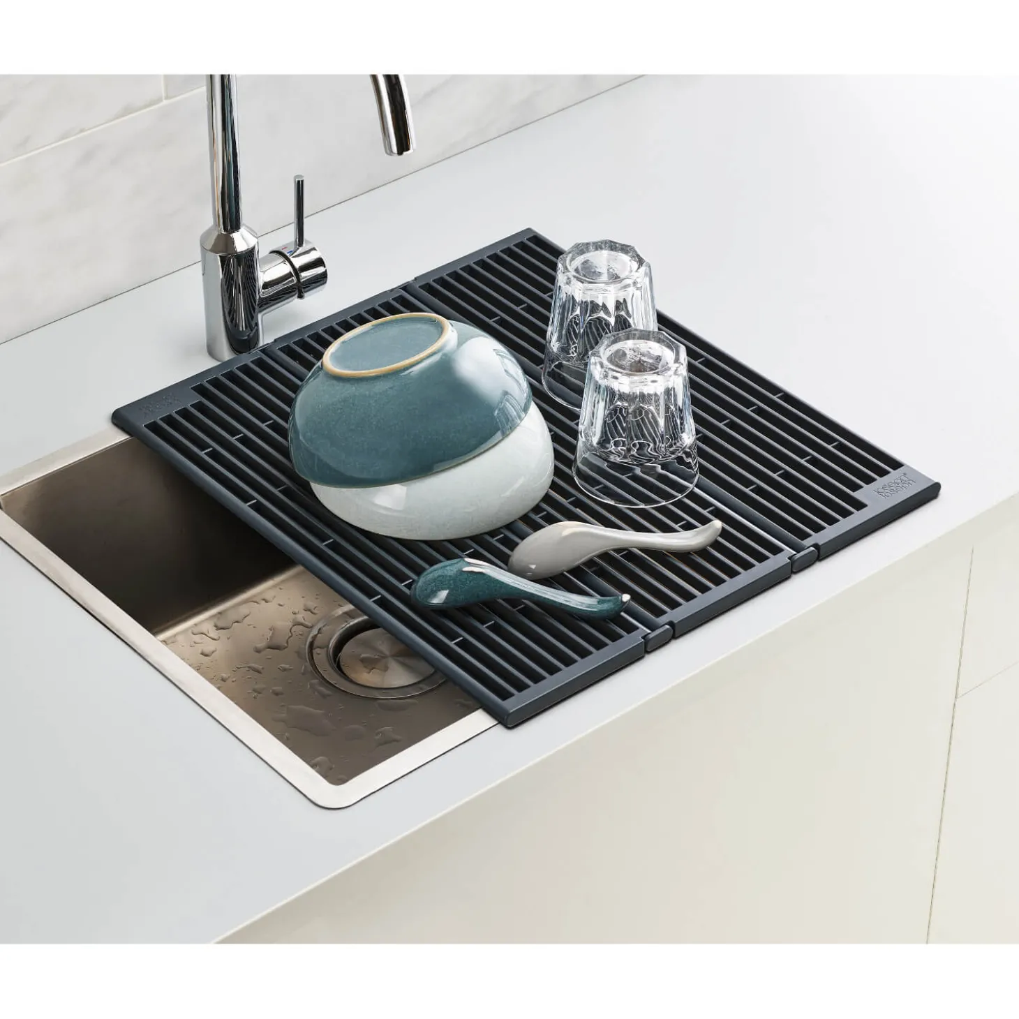 Joseph Joseph Platform Folding Over Sink Drainer - Grey