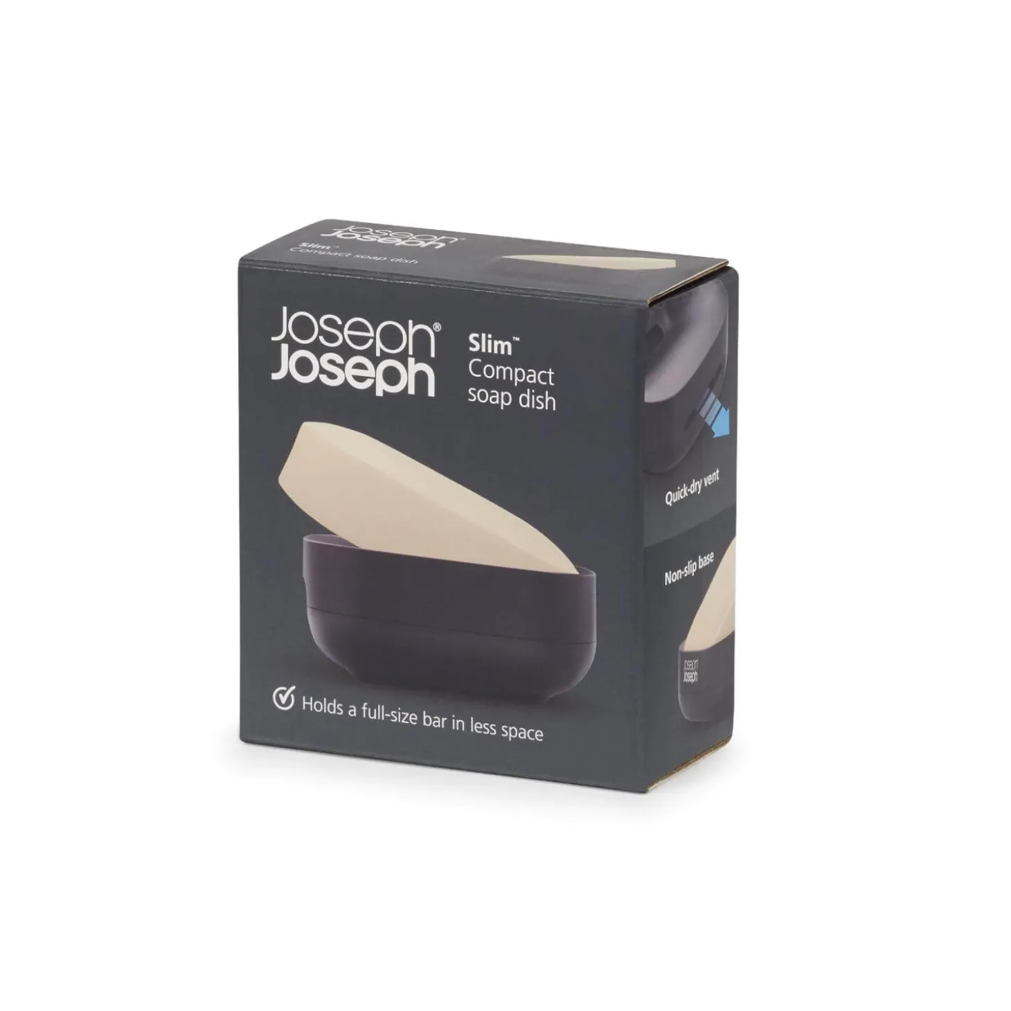 Joseph Joseph Slim Compact Soap Dish - Matt Black