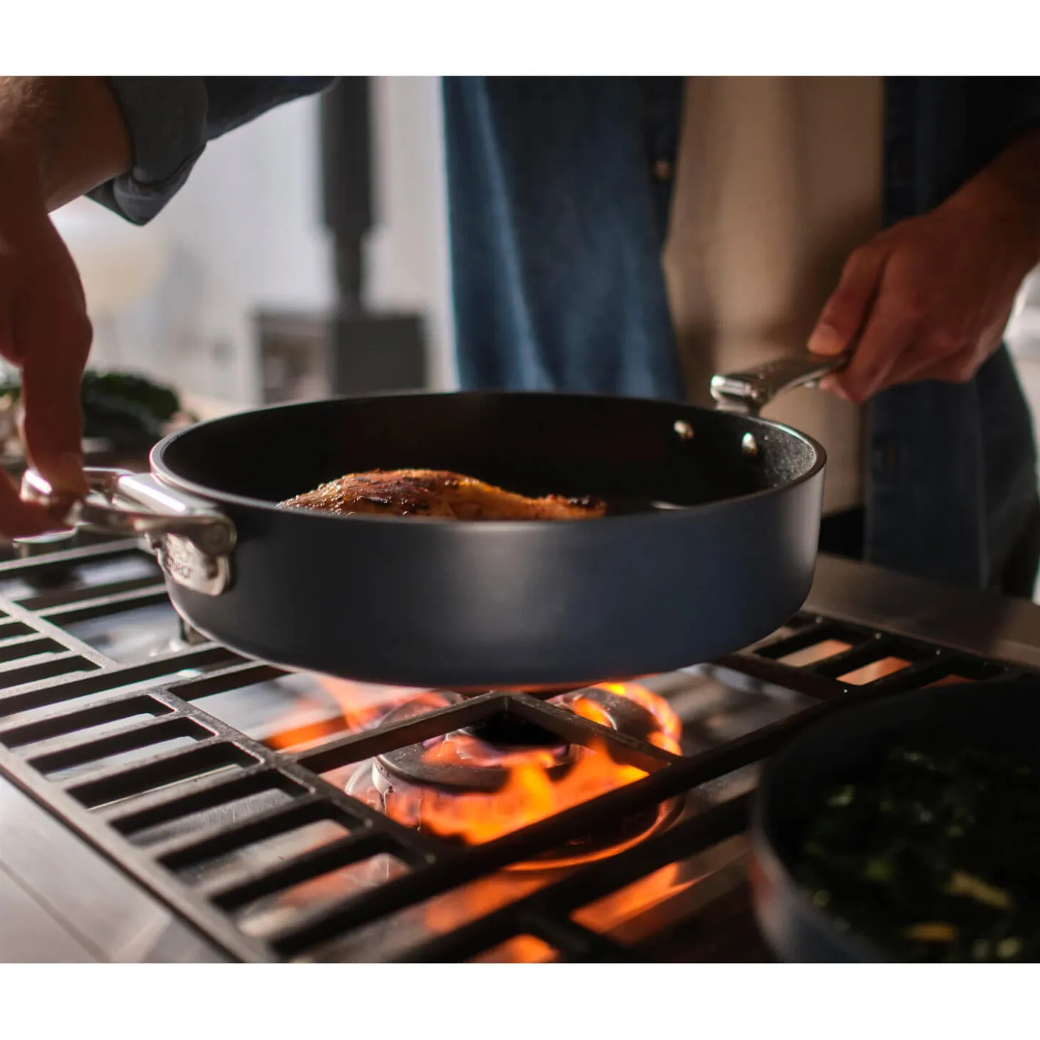 Joseph Joseph Space 28cm Non-Stick Folding Handle Frying Pan - Midnight Blue