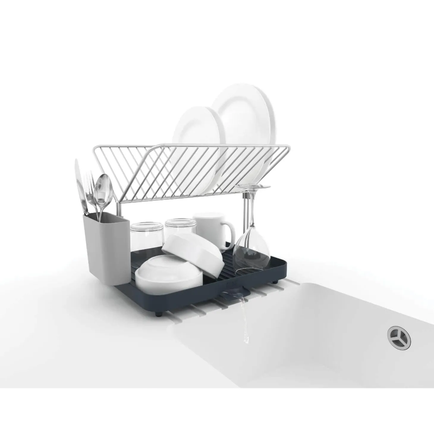 Joseph Joseph Y-Rack 2 Tier Dish Rack - Grey