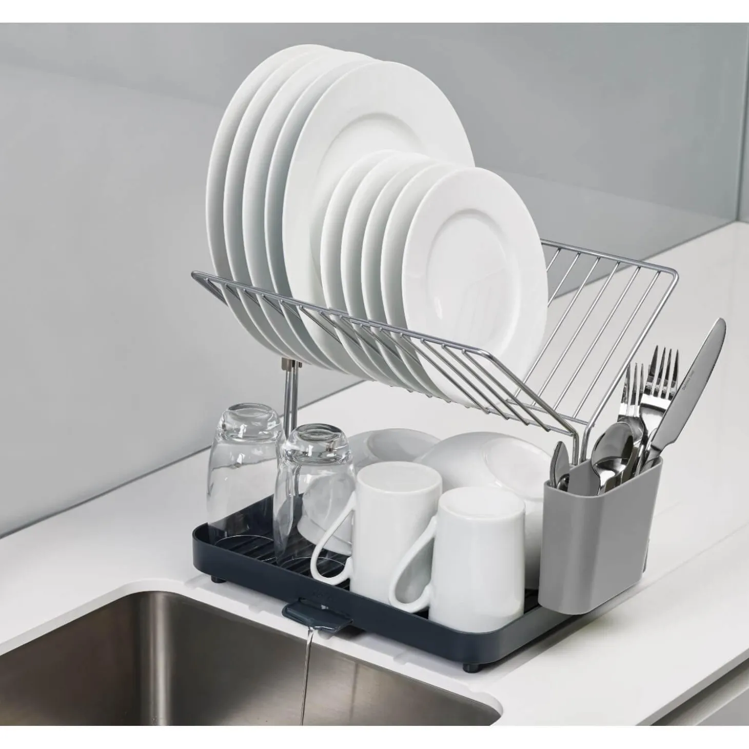 Joseph Joseph Y-Rack 2 Tier Dish Rack - Grey