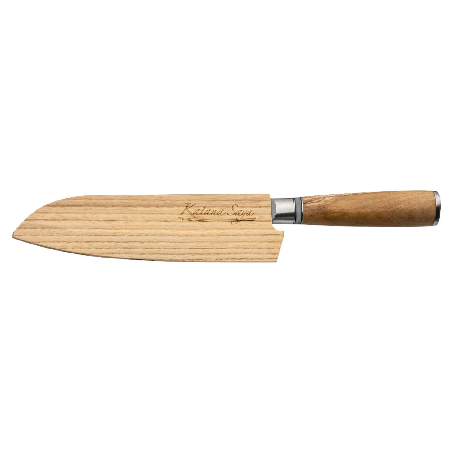Katana Saya Olivewood 18cm Santoku Knife
