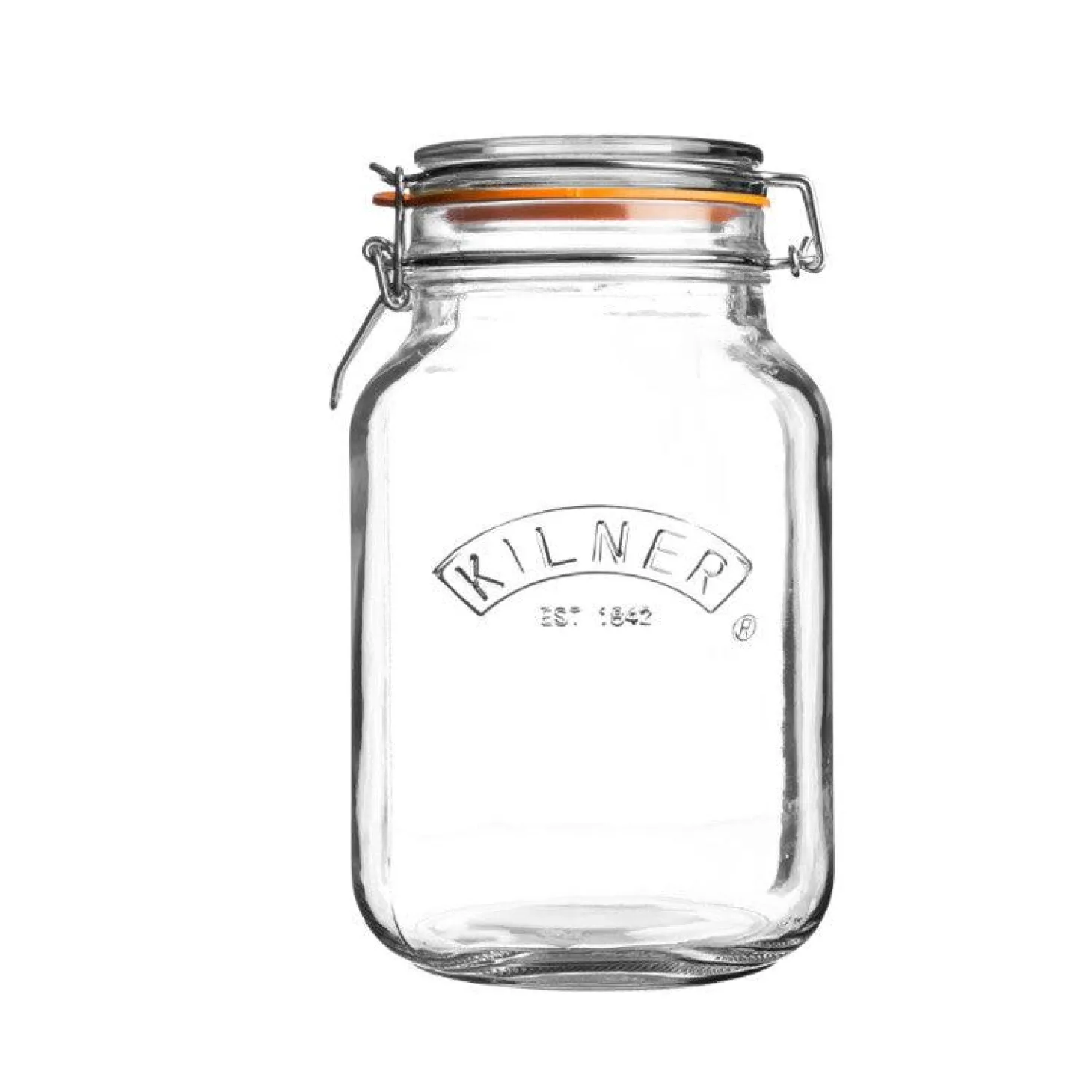 Kilner Glass Square Clip Top Storage Jar - 1.5 Litre