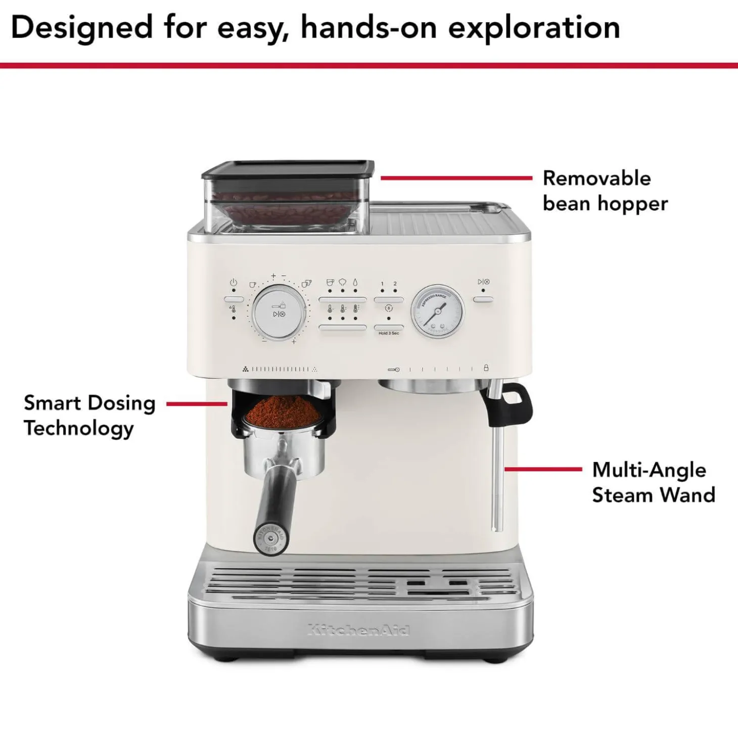 KitchenAid 5KES6551BPL Semi Automatic Espresso Machine with Burr Grinder - Porcelain
