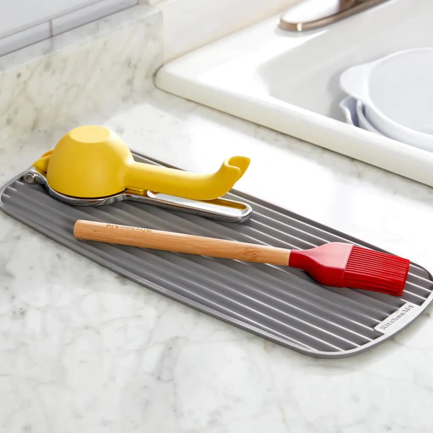 KitchenAid Slim Drying Sink Mat - Grey
