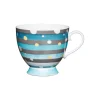 KitchenCraft 400ml Footed Mug - Spot Stripe