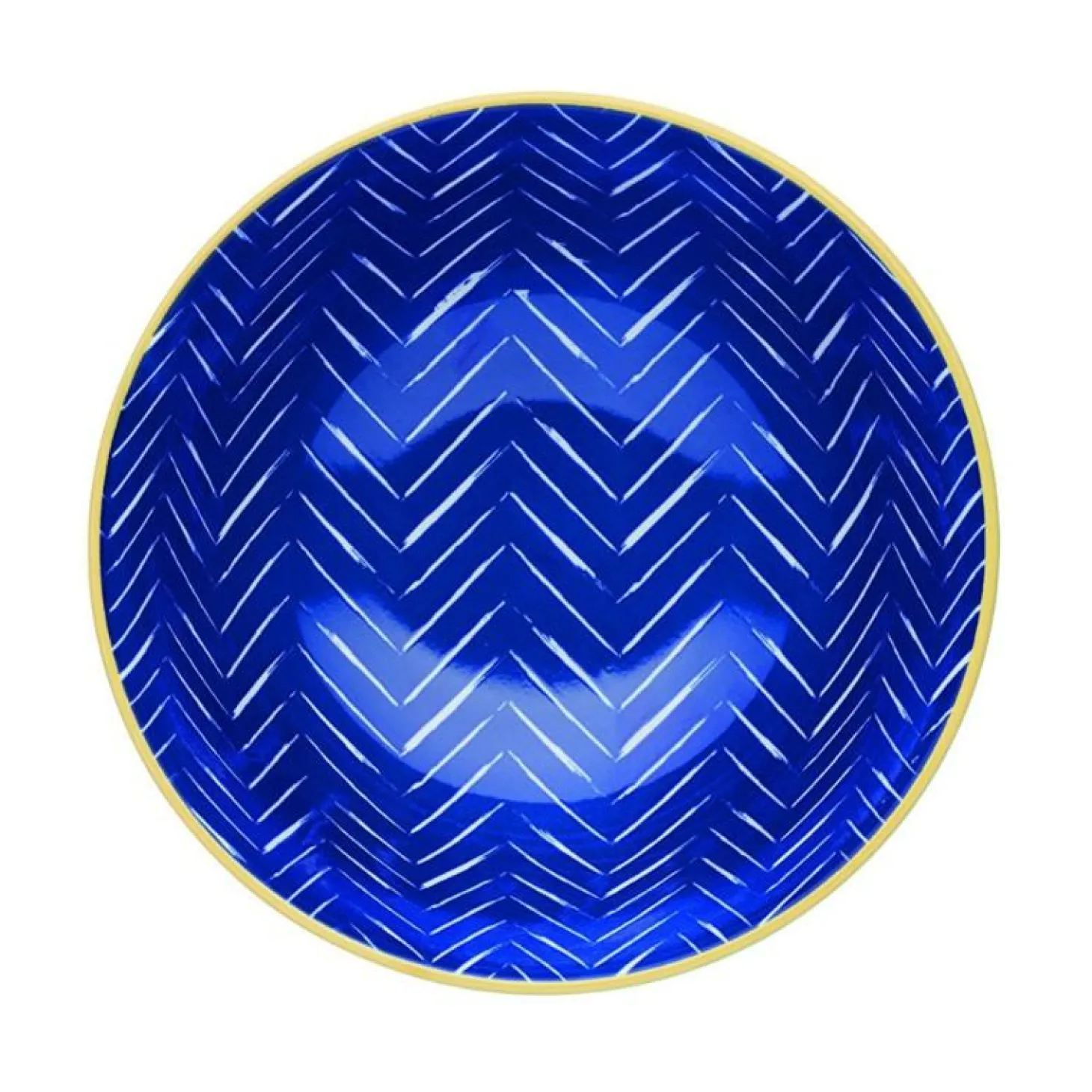 Kitchencraft Stoneware Bowl - Blue Chevron