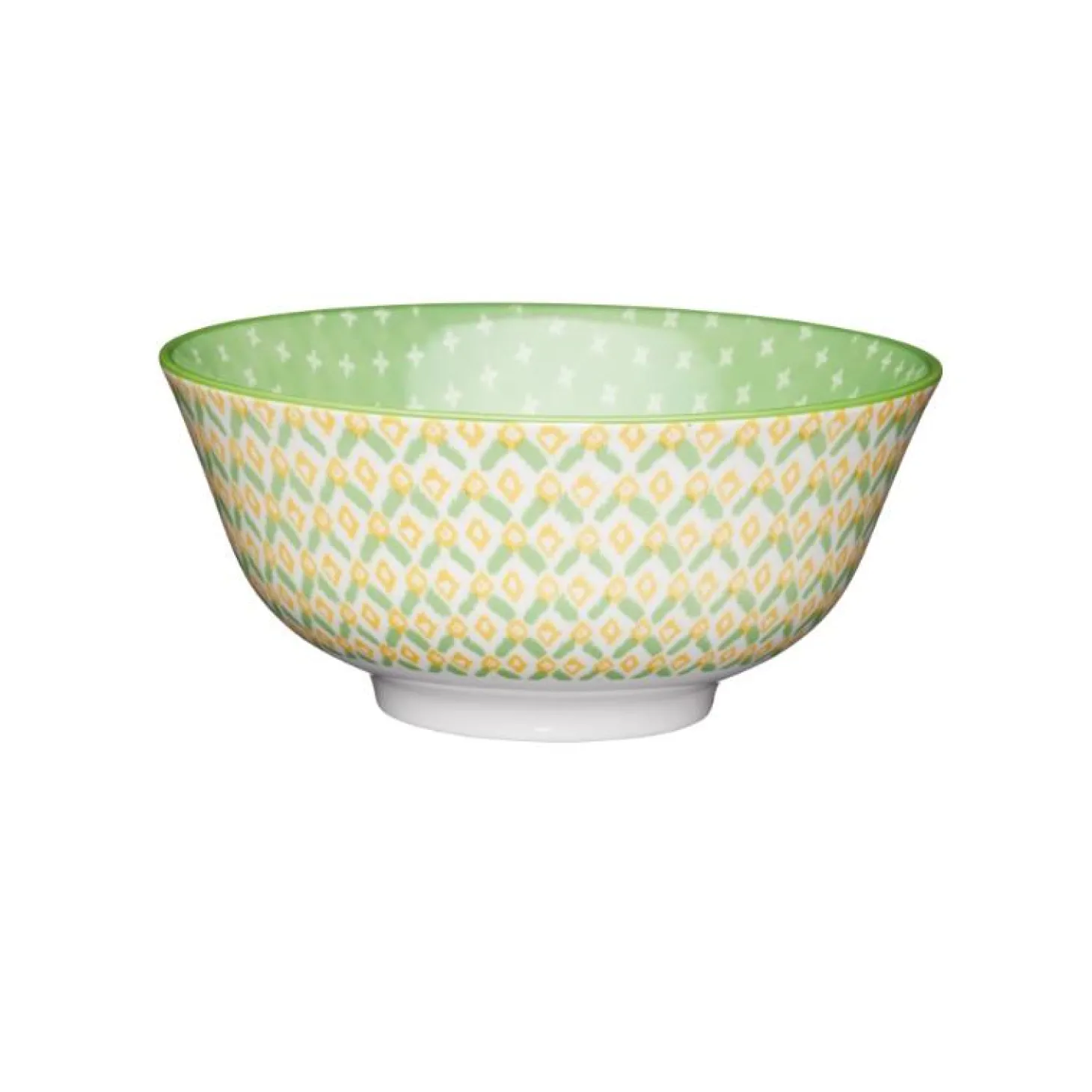 Kitchencraft Stoneware Bowl - Green Geometric