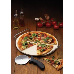 KitchenCraft World Of Flavours Pizza Stone & Cutter Set