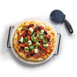 KitchenCraft World Of Flavours Pizza Stone & Cutter Set