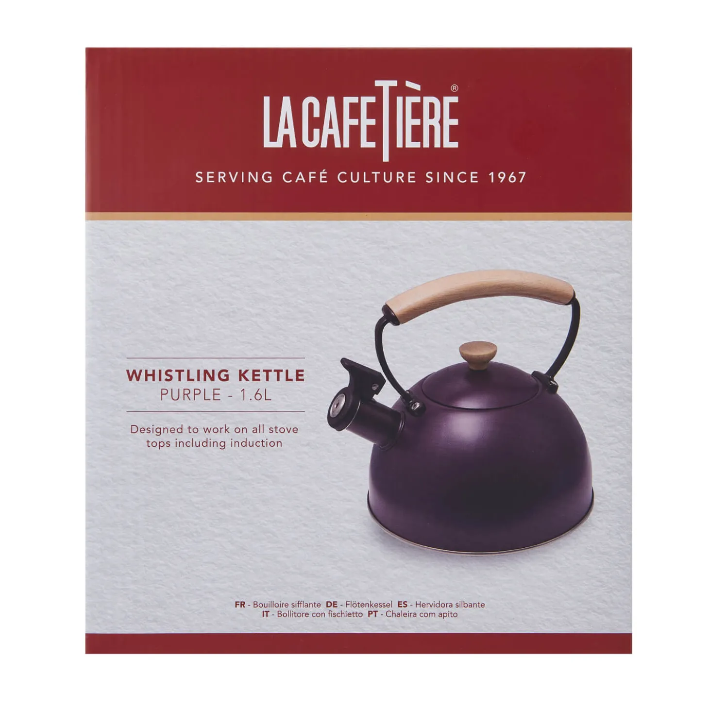 La Cafetière 1.6 Litre Stovetop Whistling Kettle - Purple