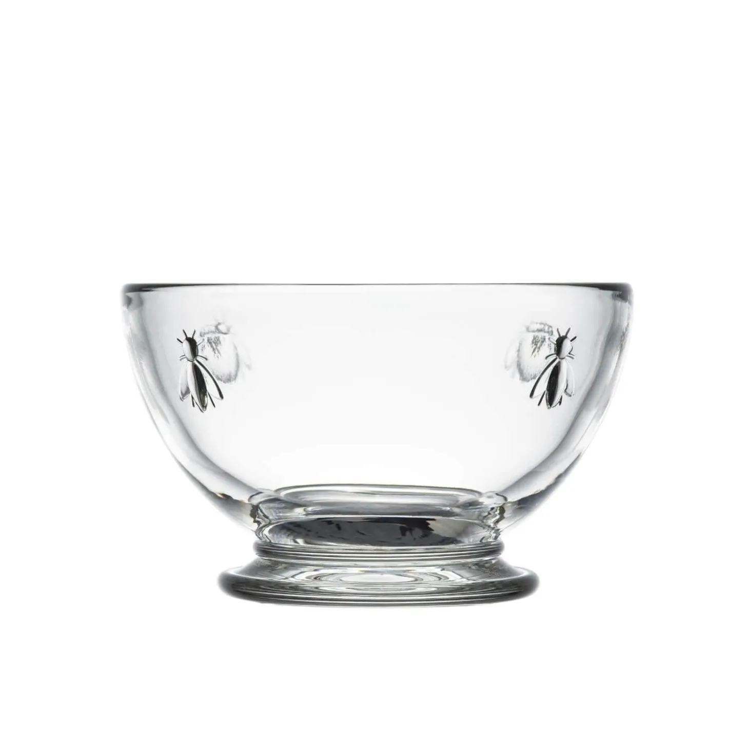 La Rochere Bee Embossed Clear Glass Footed Mini Bowl - 10cm