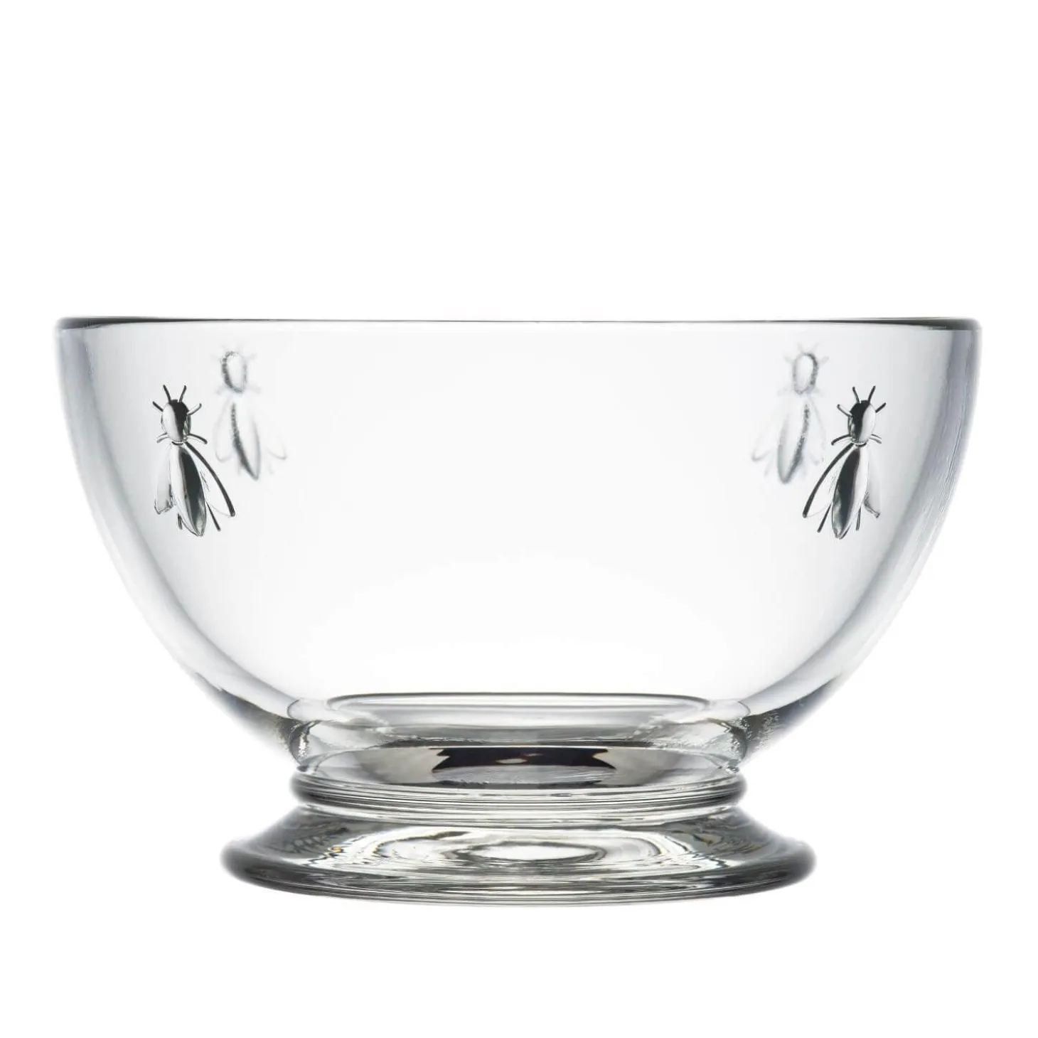 La Rochere Bee Embossed Clear Glass Footed Bowl - 13cm