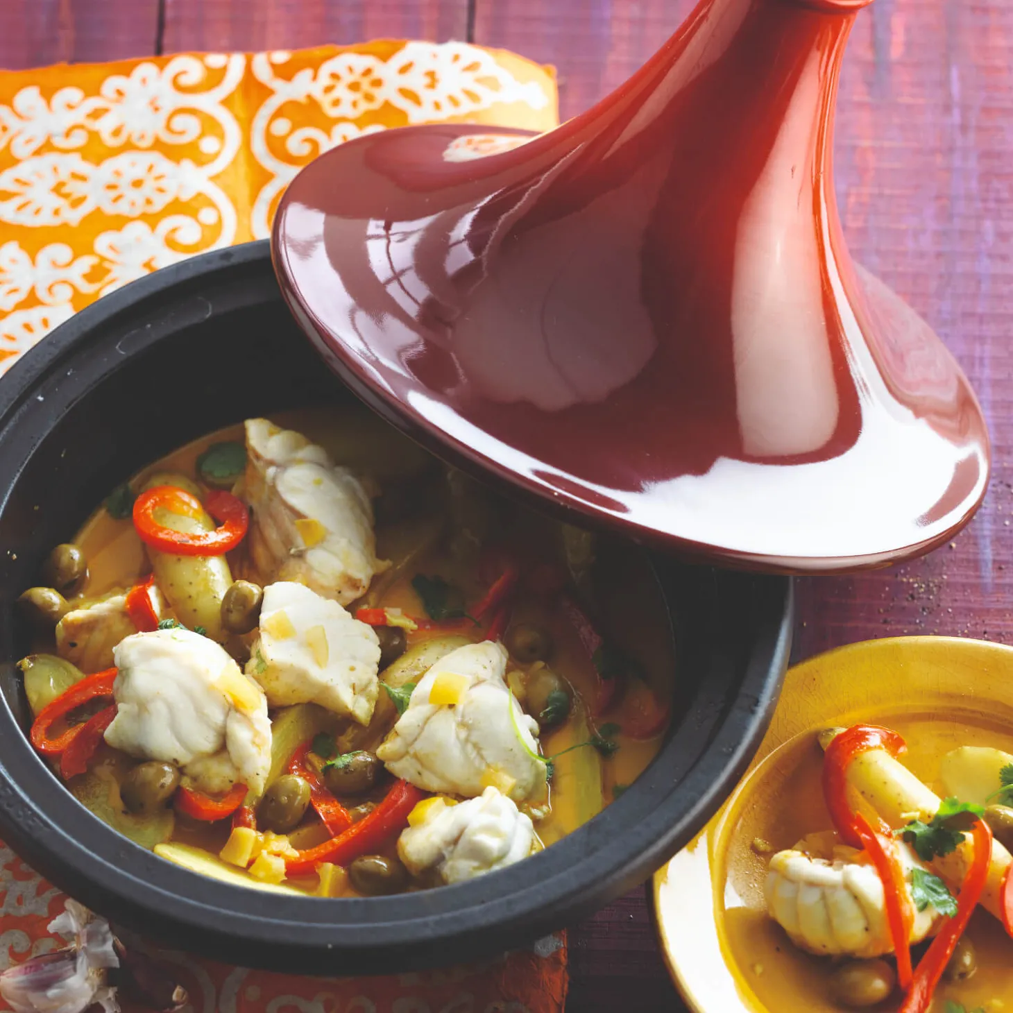 Le Creuset Cast Iron 31cm Round Tagine - Cerise