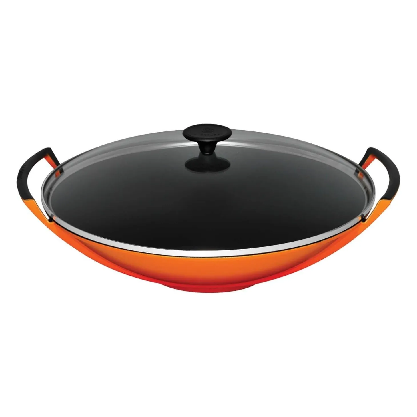 Le Creuset Cast Iron 36cm Wok & Glass Lid - Volcanic