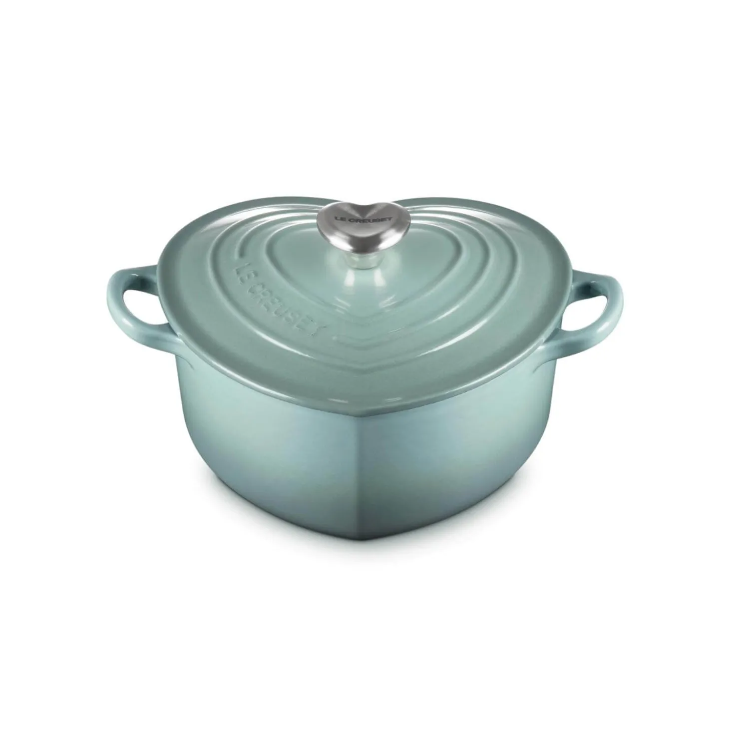 Le Creuset Cast Iron Heart Shape Casserole Dish - Sea Salt