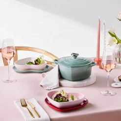 Le Creuset Cast Iron Heart Shape Casserole Dish - Sea Salt