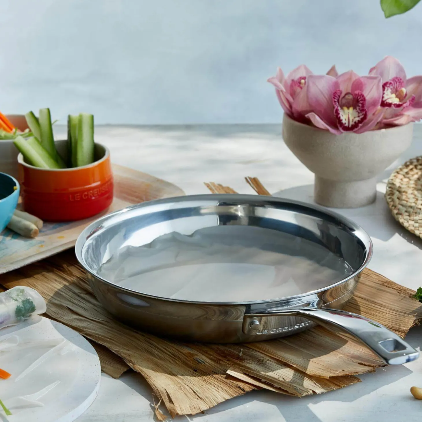 Le Creuset Classic 3-Ply Stainless Steel 24cm Uncoated Frying Pan