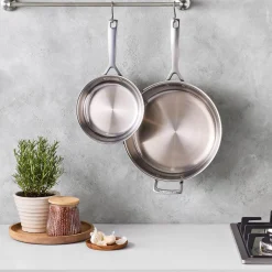 Le Creuset Classic 3-Ply Stainless Steel 30cm Uncoated Frying Pan with Helper Handle